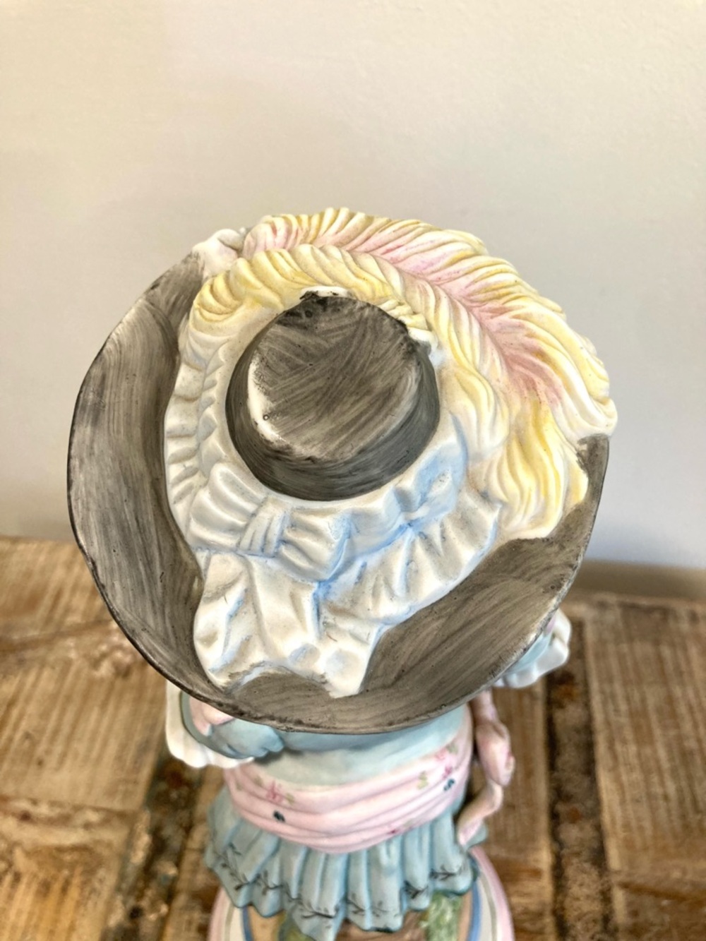 Creepy Ceramic Girl Holding Beheaded Doll Mantel Statue 16” Tall Vintage Decor - Picture 8 of 16